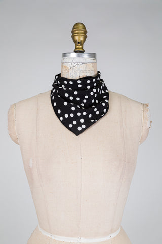 Foulard DANDY noir à gros pois blancs