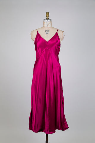 Robe satinée rose framboise (4 à 10)