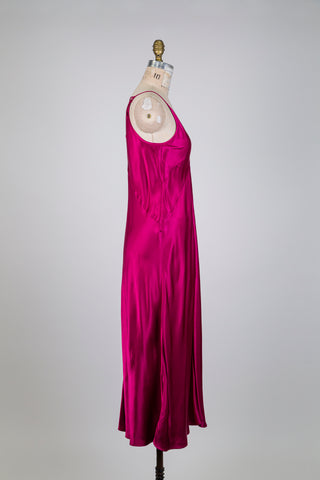 Robe satinée rose framboise (4 à 10)