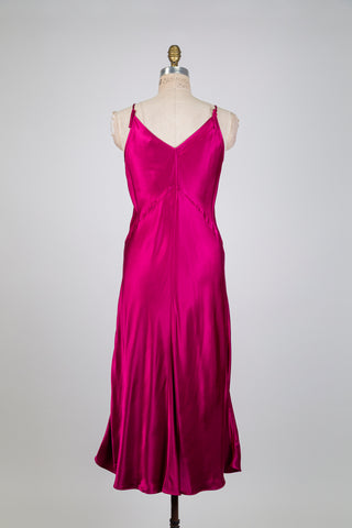 Robe satinée rose framboise (4 à 10)