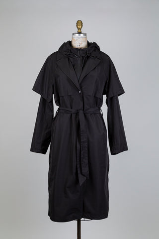 Imperméable noir 2 en 1  à col blazer (10)