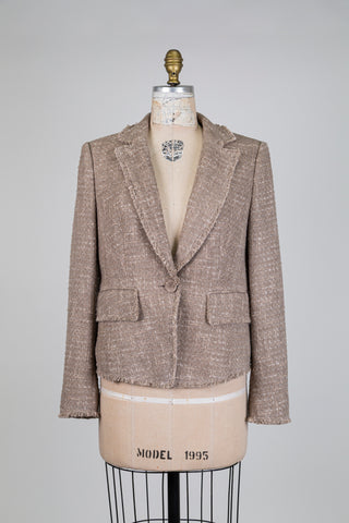 Blazer en tweed sable façon Chanel (10-14-16)