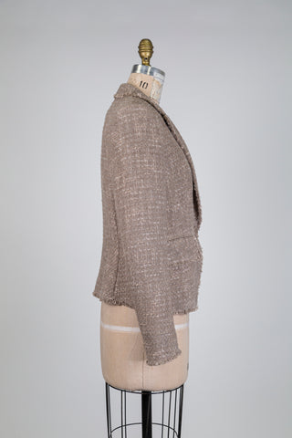 Blazer en tweed sable façon Chanel (10-14-16)