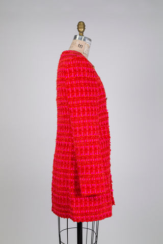 Vibrant red and pink Chanel-style jacket (6)