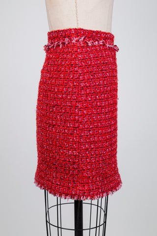 Chanel-style red tweed skirt (2)