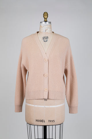 Cardigan en laine sablé aux pêches (6)