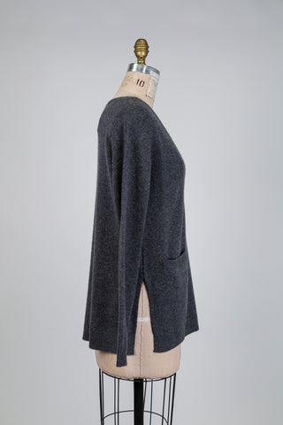 Chandail gris en laine et cachemire (S)