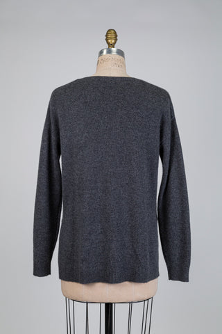 Chandail gris en laine et cachemire (S)