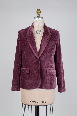 Blazer en velours mauve poudré (S)