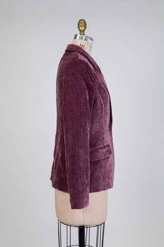 Blazer en velours mauve poudré (S)