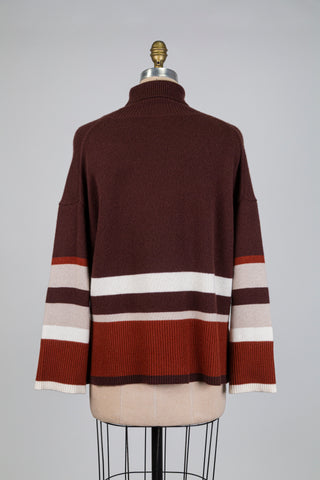 Chandail pur cachemire choco à rayures (6)