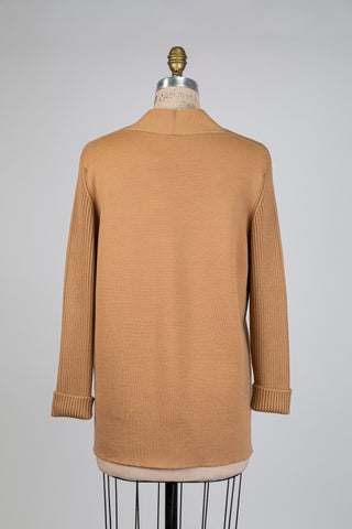 Veste en laine mérinos brun fauve (S)