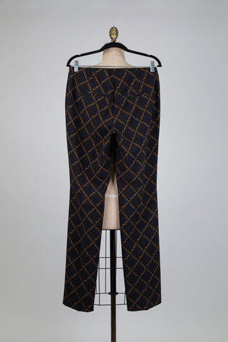 Bootcut trousers with gold chain pattern (8+10)