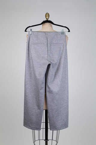 Heather grey straight-leg trousers (4)