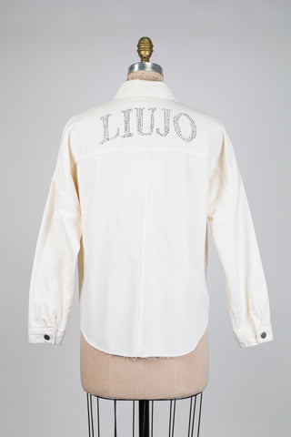 Veste en denim crème LIU JO strass (XS+)