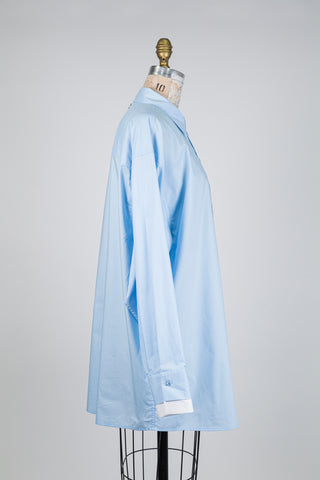 Chemisier tunique bleu à paillettes florales (10+12)