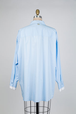 Chemisier tunique bleu à paillettes florales (10+12)