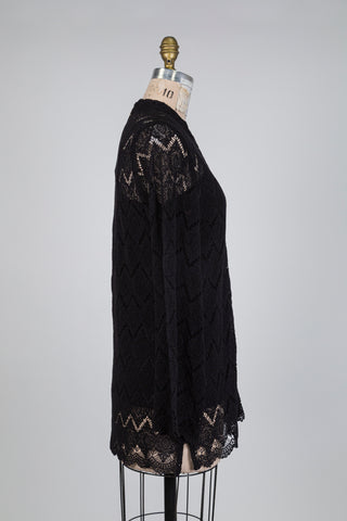 Chemisier romantique en dentelle noire (4 à 12)