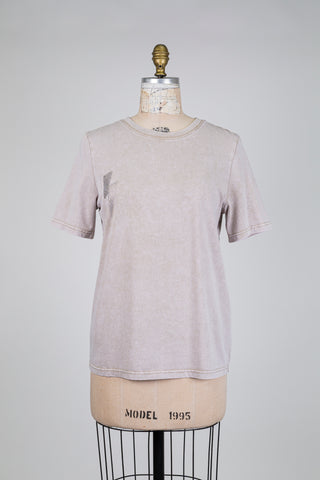 T-shirt éclair gris/sable délavé (S)