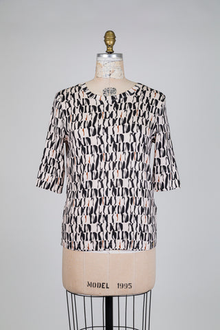 T-shirt crème à motif graphique (M-L)