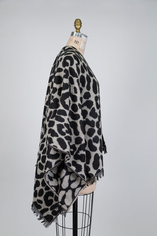 Cape réconfort léopard noir et gris (TU)