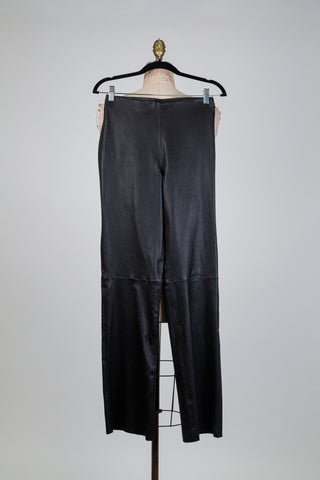 Pantalon legging en cuir noir (6)