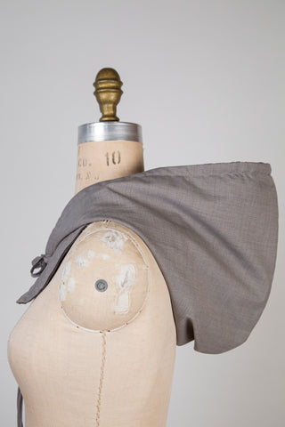 Capulard laine vierge ardoise / soie plissée anthracite