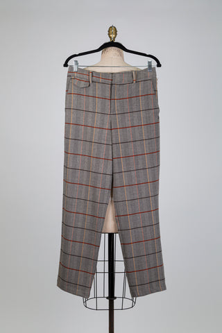 Pantalon gris à carreaux colorés (S)