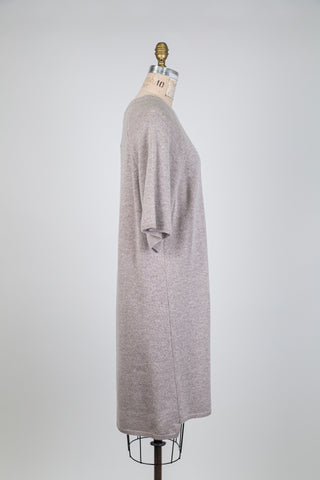 Robe façon t-shirt en laine gris-lilacé (S)
