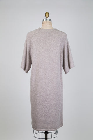 Robe façon t-shirt en laine gris-lilacé (S)