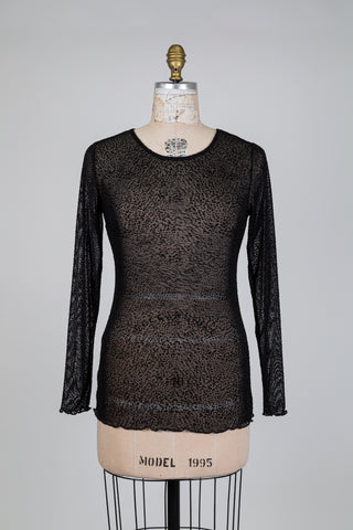 Sheer black leopard velvet sweater (6)