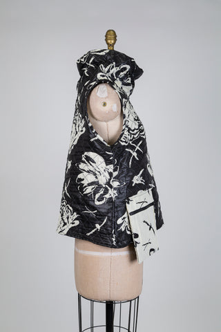 Débardeur col cheminé à jacquard floral crème (S)