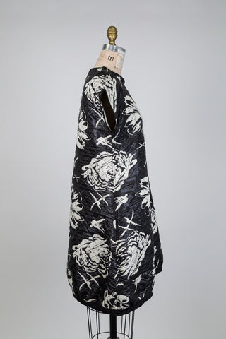 Cream Floral Jacquard Balloon Dress (S)