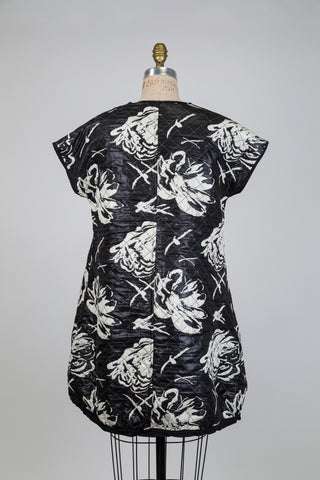 Cream Floral Jacquard Balloon Dress (S)