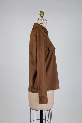 Surchemise faux suède brun choco (6)