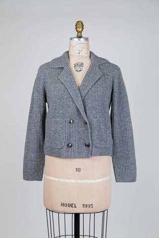 Blazer tricot gris moelleux (6 à 12)