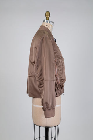 Bomber brun café latté multi-poches (8)