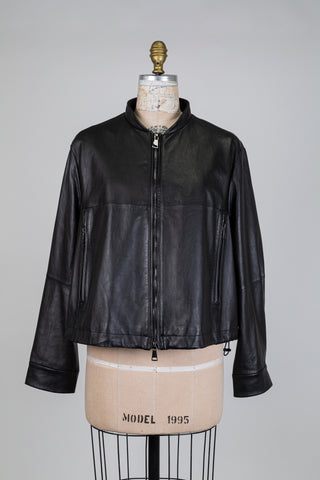 Veste en cuir souple noir (16)