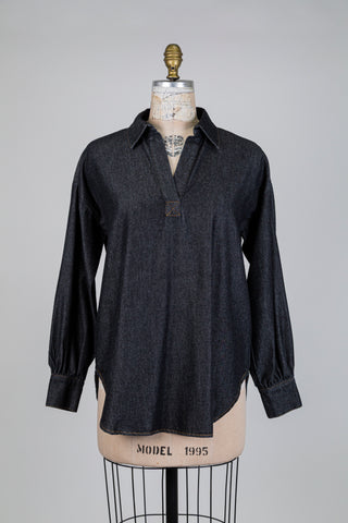 Chemisier en denim à enfiler (S)