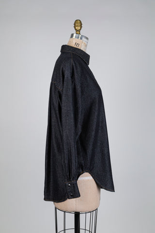 Pull-on denim blouse (S)