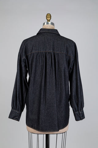 Pull-on denim blouse (S)