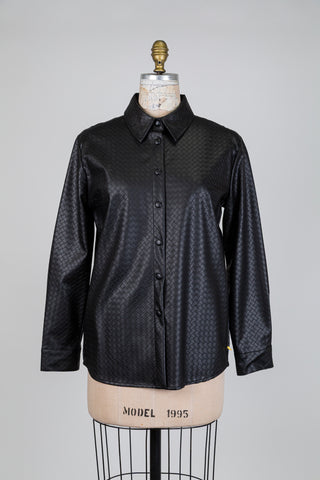 Surchemise en faux cuir entrecroisé (S)