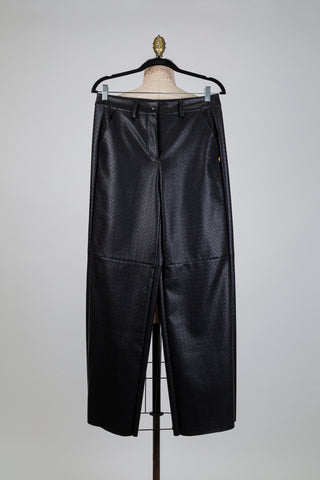 Pantalon en faux cuir entrecroisé (S)