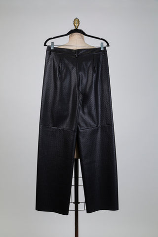 Pantalon en faux cuir entrecroisé (S)