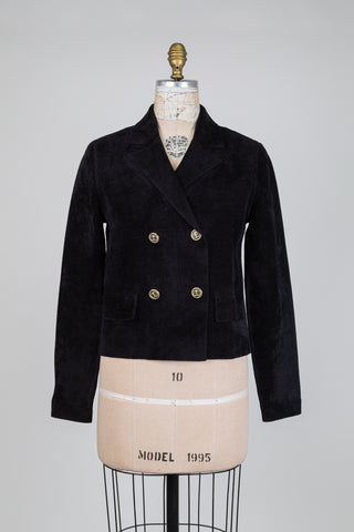 Black boucle velvet blazer (XS to L)