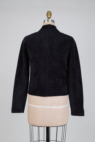 Blazer noir en velours bouclette (XS à L)