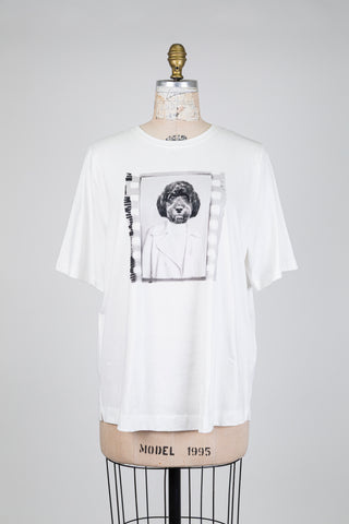 Stylish white dog t-shirt (14+16)