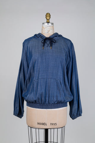 Chandail à capuchon lyocell effet denim (L-XL)