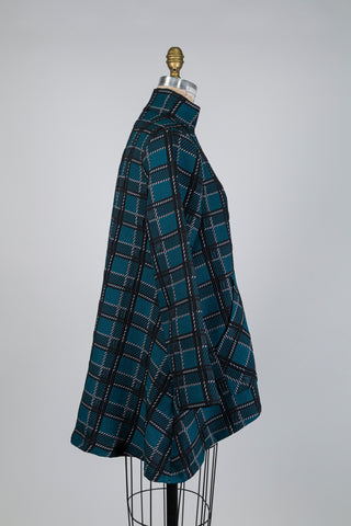 Green jacquard trapeze jacket (S+)