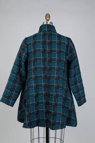 Green jacquard trapeze jacket (S+)